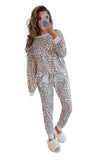 Print Long Sleeve Top & Drawstring Joggers Loungewear