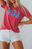 Vintage Washed Cheetah USA Graphic Tee