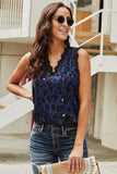 V Neck Lace Trim Floral Tank
