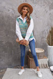 Tribal Print V Neck Knitted Sweater Vest