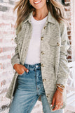 Joint Patch Buttoned Turndown Collar Shacket