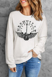 NASHVILLE Guitar Feather Graphic Print Crewneck Top