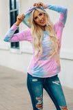Multicolor Tie Dyed Pocket Pullover Hoodie