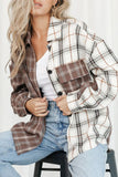 Brown Mixed Plaid Soft Oversized Shirt