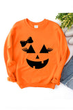 Halloween Pumpkin Face Orange Sweatshirt
