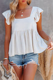 Flutter Shoulder Babydoll Top