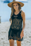 Geometric Patterned Knit Boho Style Beach Cover Up