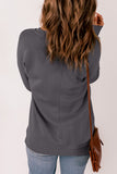 Ribbed V Neck Drop Shoulder Sweatshirt