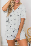 Star Print Short Sleeve Loungewear Set