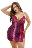 Multicolor Lace Stitching Tie Dye Plus Size Babydoll