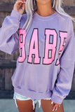 BABE Letter Graphic Pullover Sweatshirt