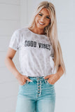 GOOD VIBES Leopard Print Tee