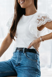 Lace Flutter Sleeve Top