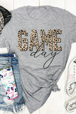 GAME DAY Leopard Print Short Sleeve Graphic Tee