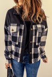 Plaid Patchwork Pockets Buttoned Shirt Jacket