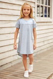 Colorblock Patchwork Striped Girls’ Dress