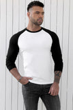 Men's Letter Car Print Color Block Long Sleeve Top