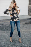 Floral Hoodie with Kangaroo Pocket
