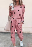 Star Print Two-Piece Set Sports Wear