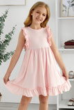 Ruffled Empire Waist Pleated Flowy Kid Dress