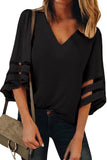 Flare Sleeve V Neck Loose Blouse
