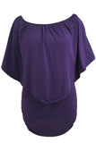 Plus Size Multiple Dressing Layered Dark Blue Mini Poncho Dress