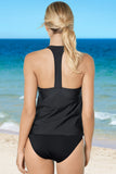 Retro Print Halter T Back Handkerchief Tankini