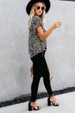 V-neck Short Sleeve Fashion Print Fantasy Fluttering Blouse