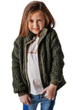 Beige Buttoned Solid Fleece Girl's Coat