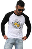 Men's Letter Car Print Color Block Long Sleeve Top