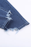 Medium Wash High Rise Distressed Skinny Jeans