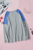 Khaki Color Block Raglan Sleeve Top