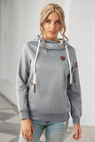 Cowl Neck Drawstring Hoodie