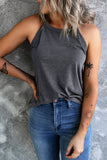 Solid Color Crew Neck Tank Top