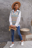 Tribal Print V Neck Knitted Sweater Vest