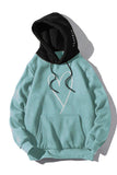 Men Colorblock Heart Shape Print Pocketed Hoodie