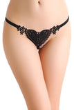 Sweet Lace Heart Pearl G-string