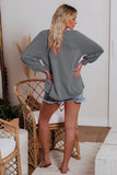Plain Relaxed Fit Crew Neck Pullover Sweatshirt