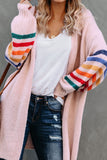 Striped Balloon Sleeve Cardigan