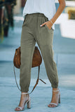 Casual Pocketed Elastic Waist Joggers