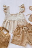 Flutter Shoulder Babydoll Top