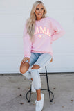 Mama Letter Print Daisy Shading Sweatshirt