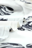 V Neck Mesh Splicing Sleeve Palm Leaf Print Top