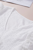 Broderie Angalise Ruffle Trim Babydoll Blouse