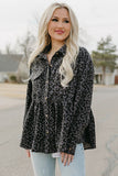 Leopard Corduroy Ruffled Shacket