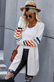 Striped Balloon Sleeve Cardigan