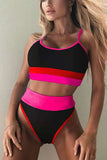 Color Block Camisole High Waisted Swimsuit