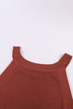 Solid Ribbed Knit Slim-fit Tank