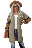 Striped Balloon Sleeve Cardigan
