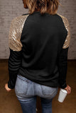 MERRY Christmas Sequin Patchwork Long Sleeve Top